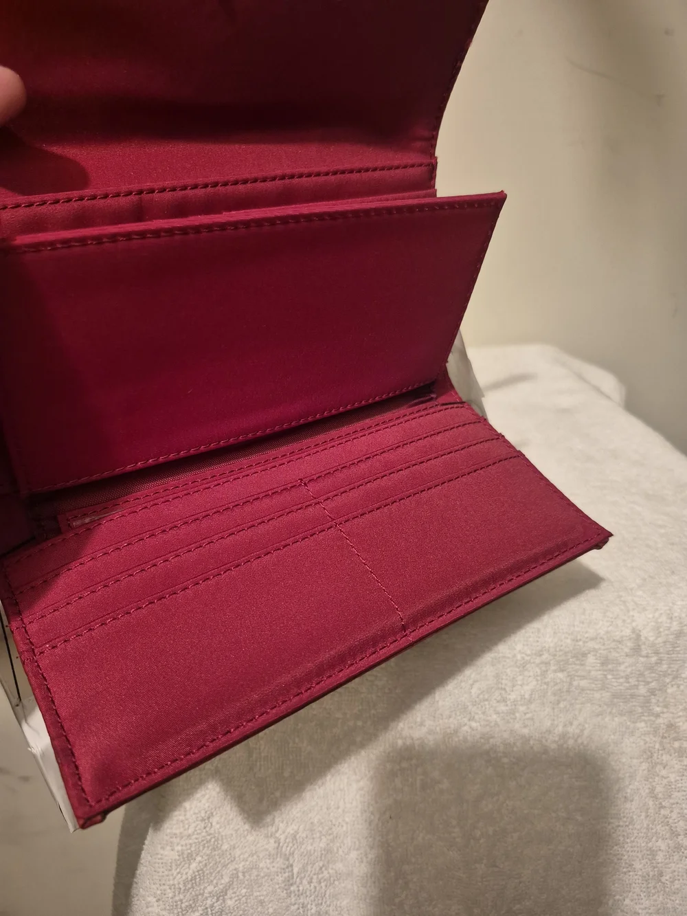 NWT Nine West Red Textured Wallet with Gold Buckle